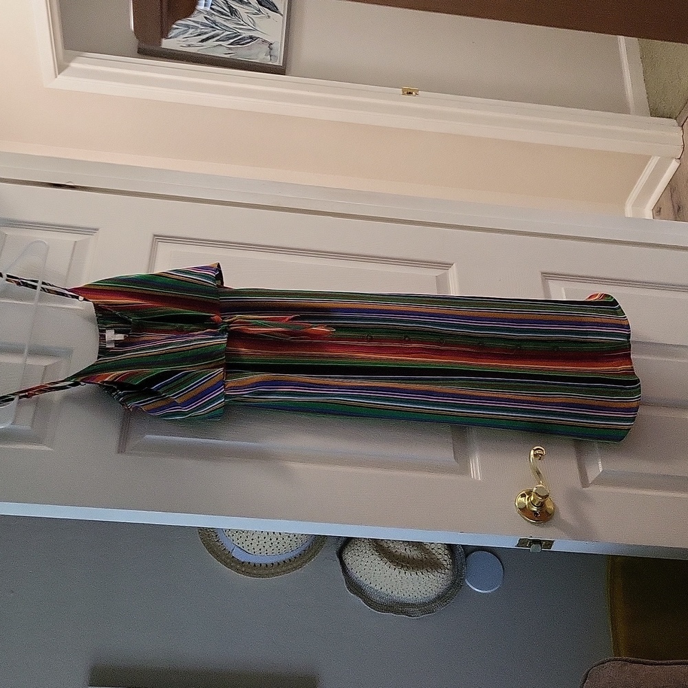 C brand Size M striped Polyester summer dress with a 2% spandex liner